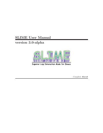 SLIME User Manual version 3.0-alpha - Common Lisp