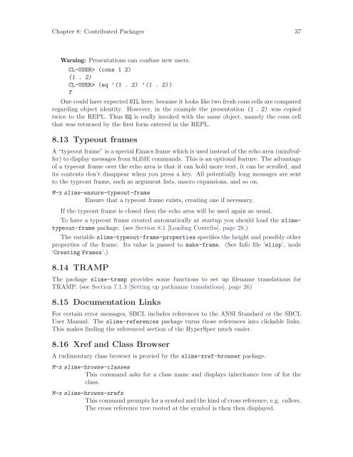 SLIME User Manual version 3.0-alpha - Common Lisp