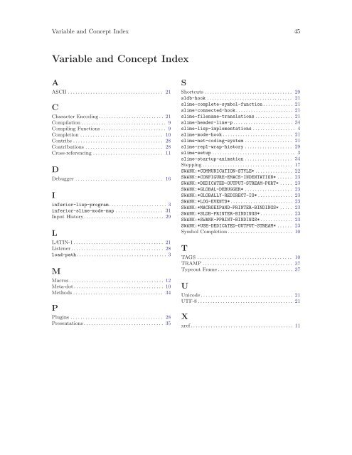 SLIME User Manual version 3.0-alpha - Common Lisp