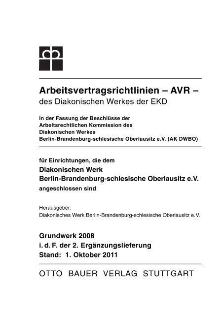 AVR - Diakonisches Werk Berlin-Brandenburg-schlesische ...