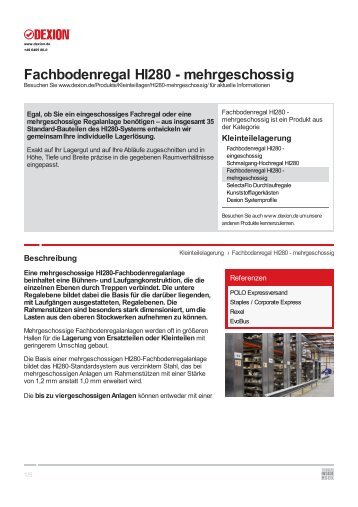 Fachbodenregal HI280 - mehrgeschossig