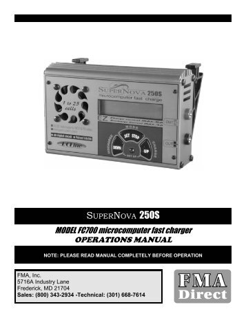 MODEL FC700 microcomputer fast charger OPERATIONS MANUAL - Low ...
