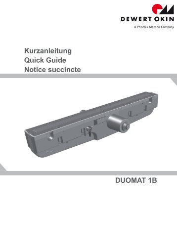 DUOMAT 1B Kurzanleitung Quick Guide Notice succincte - OKIN