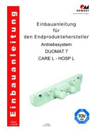 Einbauanleitung für den Endproduktehersteller ... - dewert