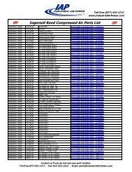 Ingersoll Rand Compressed Air Parts List - Industrial Air Power