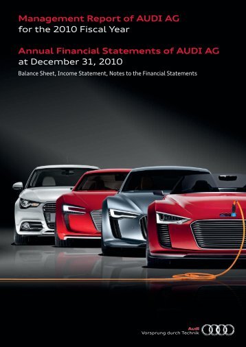 Annual Financial Statements Of AUDI AG