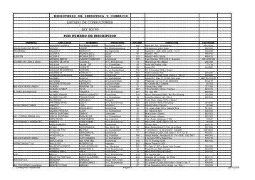 LISTA DE CONSULTORES - Ministerio de Industria y Comercio