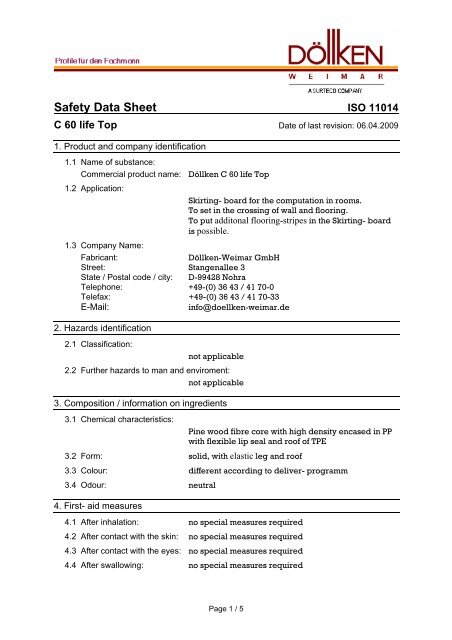 Safety Data Sheet - Döllken-Weimar