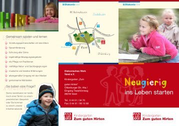 Flyer "Kindergarten Zum guten Hirten" - Diakonie Varel