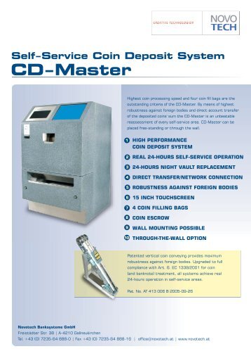 CD–Master Self–Service Coin Deposit System - Novotech Elektronik ...