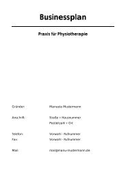 Businessplan Praxis für Physiotherapie - Dr. Müller Treuhand GmbH