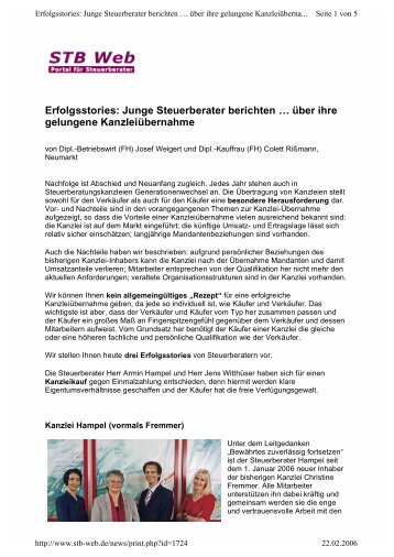 Erfolgsstories: Junge Steuerberater berichten … über ihre ...