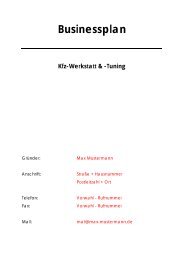 Businessplan Kfz-Werkstatt & -Tuning