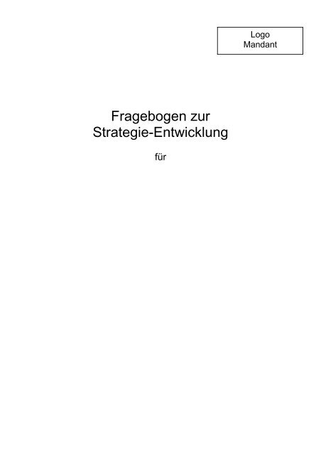 Fragebogen zur Strategieentwicklung