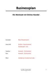 Businessplan Kfz-Werkstatt mit Online-Handel - Dr. Müller Treuhand ...