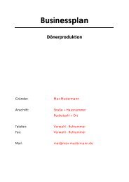 Businessplan Dönerproduktion - Dr. Müller Treuhand GmbH