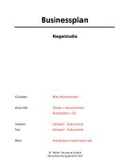 Businessplan Nagelstudio - Dr. Müller Treuhand GmbH