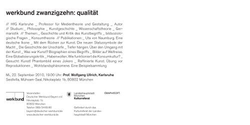 werkbund zwanzigzehn: qualität - Deutscher Werkbund