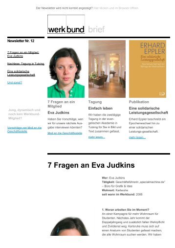 7 Fragen an Eva Judkins - Deutscher Werkbund