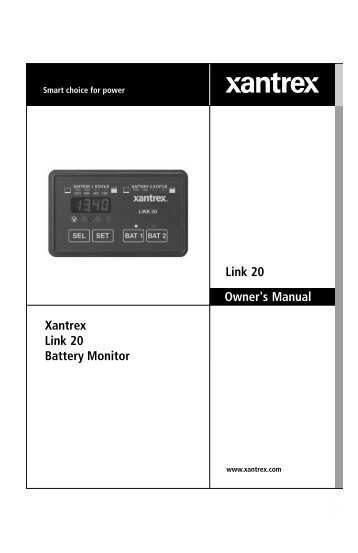Xantrex Link 20 Battery Monitor Link 20 Owner's Manual
