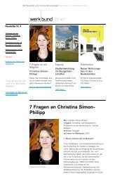 7 Fragen an Christina Simon- Philipp - Deutscher Werkbund