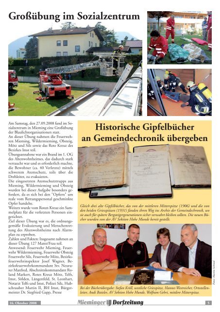 Mieminger Dorfzeitung Oktober 2008 - Gemeinde Mieming