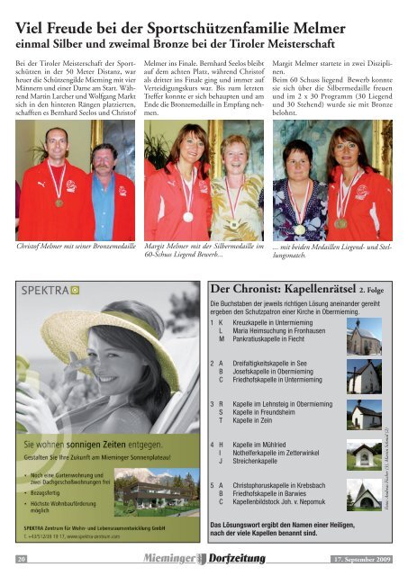 Mieminger Dorfzeitung September 2009 - Gemeinde Mieming ...