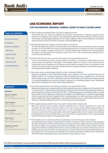 UAE ECONOMIC REPORT - Bank Audi