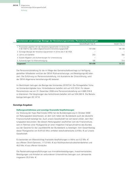 DEVK Geschäftsbericht 2008 - DEVK Versicherungen