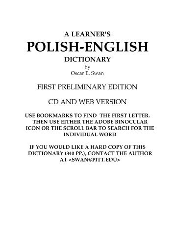 a learner's polish-english dictionary