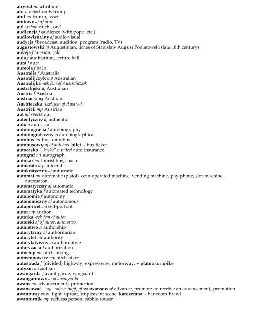 a learner's polish-english dictionary