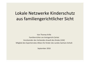 Lokales Netzwerk Kinderschutz aus familienrechtlicher Sicht - Dessau