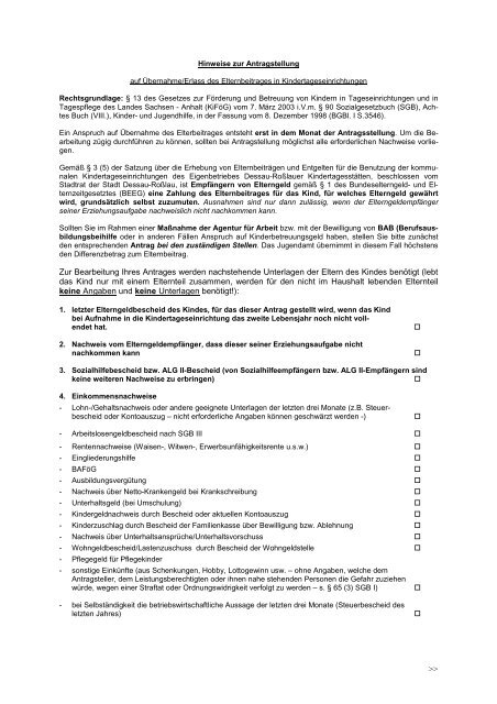 Hinweise Zur Antragstellung Dessau