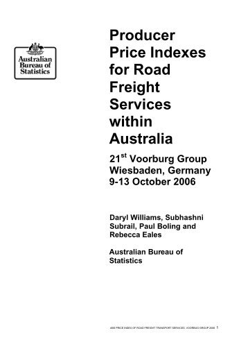 Producer Price Indexes for Road Freight Services within Australia