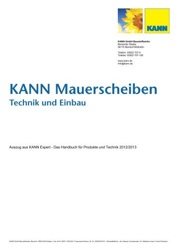 KANN Mauerscheiben Technik und Einbau - Kann GmbH