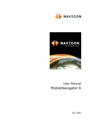 User Manual Mobile Navigator 5 Symbian Edition - Navigon