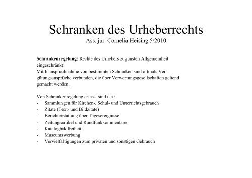 Urheberrecht (UrhG)