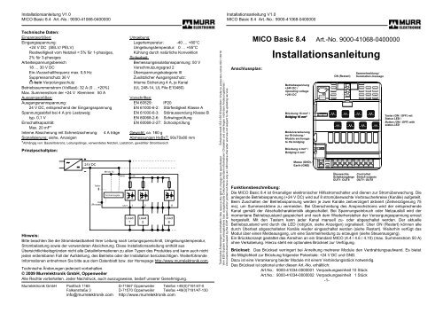 Installationsanleitung - Murrelektronik