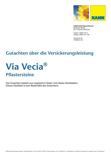 Gutachten über die Versickerungsleistung Via Vecia ... - Kann GmbH