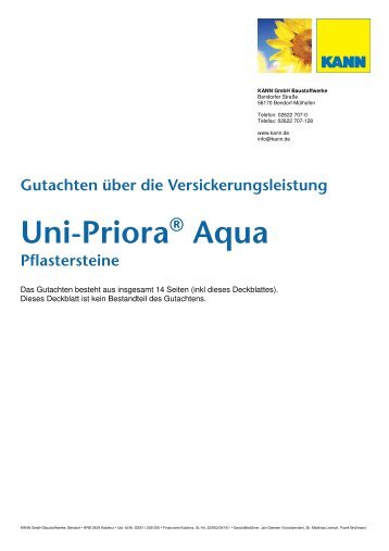 Gutachten über die Versickerungsleistung Uni-Priora ... - Kann GmbH