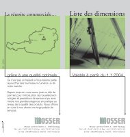 Liste des dimensions