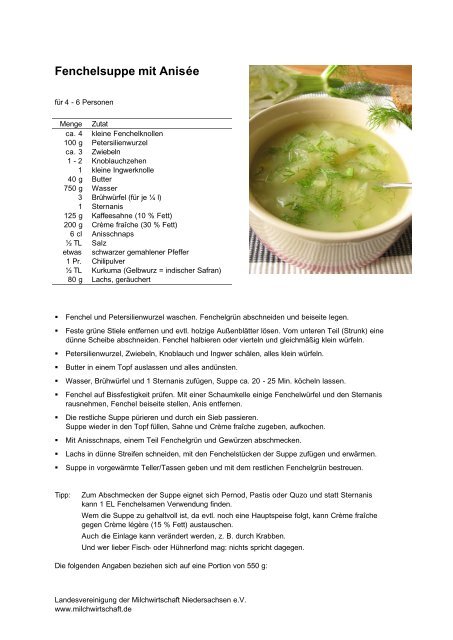 Fenchelsuppe mit Anisée