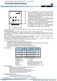 Lüftersteuerung FU 0,25 ... 2,2 LS1 Technische Beschreibung