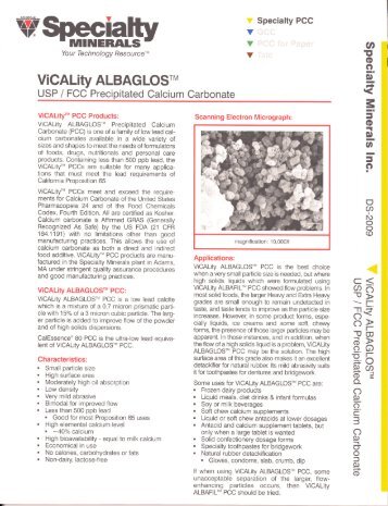 VICALity ALBAGLOS - Minerals Technologies