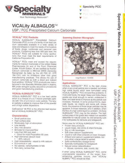 VICALity ALBAGLOS - Minerals Technologies