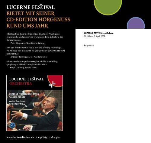 ZU OSTERN - Lucerne Festival