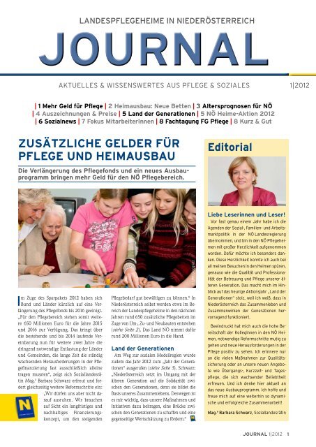 NÖ Journal 1/2012 PDF, 1.014 kb - NÖ Landesheime