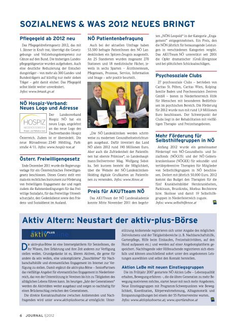 NÖ Journal 1/2012 PDF, 1.014 kb - NÖ Landesheime