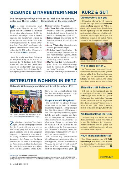 NÖ Journal 1/2012 PDF, 1.014 kb - NÖ Landesheime