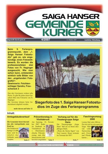 saiga hanser gemeinde kurier - St. Johann am Walde